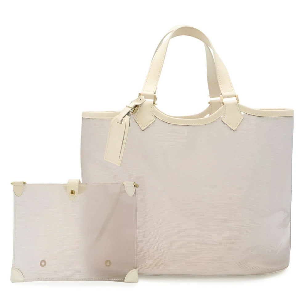 LOUIS VUITTON Epi Plage Lagoon Bay Tote Bag, Vinyl Leather, Coconut, Clear Go...